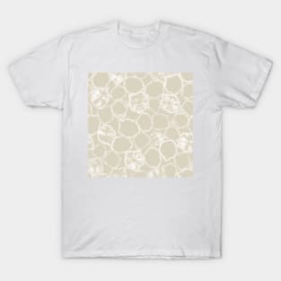 tie dye - shibori kumo and arashi white texture over beige T-Shirt